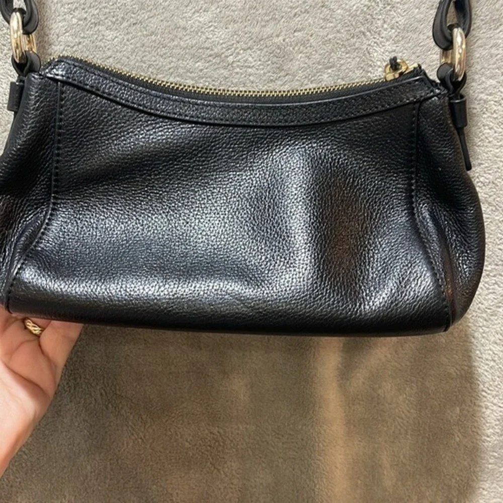 Kate Spade‎ 90's Y2K Style Black Leather Crossbody Zip Bag 11.5